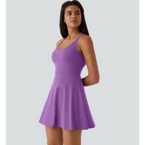 HALARA Purple Sleeveless Fit-and-Flare Mini Dress